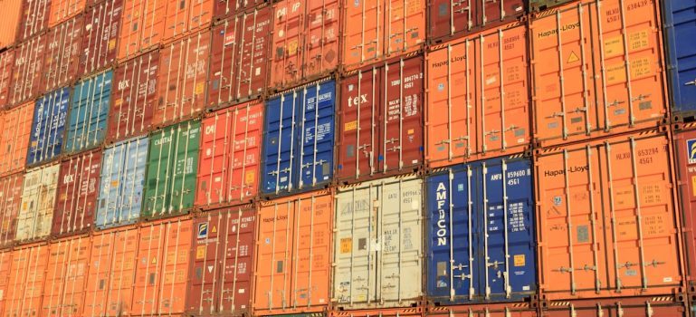 a lot of shipping containers