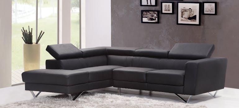 photo of a black sofa